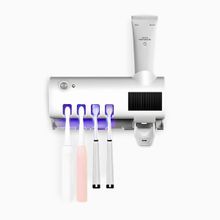 Suporte para Escova de Dentes com Esterilizador UV e Dispenser Automático de Creme Dental