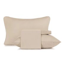 Jogo Cama King 4 Pcs Malha Fio Penteado Bege Altenburg