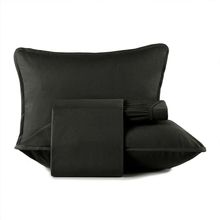 Jogo Cama Casal 4 Pcs Malha Fio Penteado Preto Altenburg