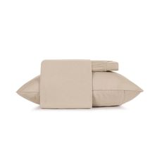 Jogo Cama Solteiro 3 Pcs Malha Fio Pent. Liso Bege Altenburg