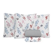 Jogo Cama Queen 4 pc Algodão 130 fios Cinza 7791 Estamparia