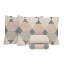 Jogo Cama Queen 4 pc Algodão 130 fios Perola 7897 Estamparia