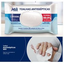 Lenço Umedecido/ Toalhas Antissépticas Mili  pacote c/50 un