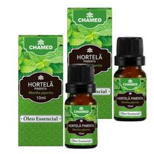 Óleo Essencial de Hortelã Pimenta 10ml CHAMED  100% Puro     2 Frascos
