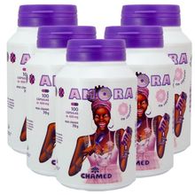 Amora Negra em cápsula  5 Frascos c/ 100 cápsulas de 600mg Chamed  (Fabricante: Chamel)