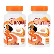 Curcumina em cápsulas - 100 cápsulas - Chamel - 2 Potes