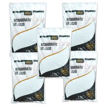 Bicarbonato De Sódio   Extra Fino  Alimentício  5 Pacotes de 1 kg     Sabor Verde     Total 5 kg