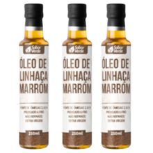 Óleo de Linhaça  Marrom SABOR VERDE  Prensado a frio 3 vidros de  250ml