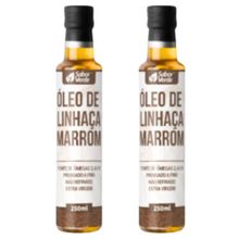 Óleo de Linhaça  Marrom SABOR VERDE  Prensado a frio 2 vidros de  250ml