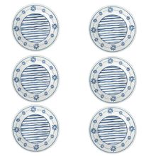 Prato de Sobremesa de Cerâmica Donna Margaridas 18cm 6 Unidades - Biona 149838