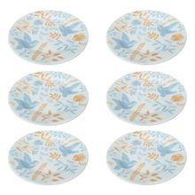 Prato de Sobremesa de Cerâmica Donna Bem-Te-Vi 18cm 6 Unidades - Biona 5409