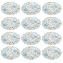 Prato de Sobremesa de Cerâmica Donna Bem-Te-Vi 18cm 12 Unidades - Biona 5409