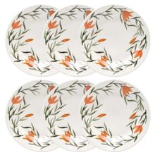 Prato de Sobremesa de Cerâmica Donna Lírios 18cm 6 Unidades - Biona 5410