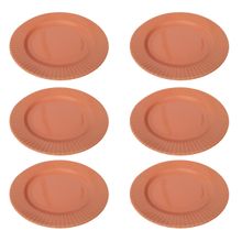 Prato Raso de Cerâmica Canelé Salmão 24cm 6 Unidades - Biona 135786