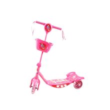 Patinete 3 Rodas Infantil Dobrável com Som e Luz - Rosa