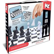 Jogo Xadrez + Dama Educativo Elka KZ - 1276