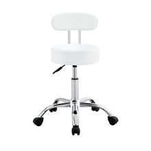 Cadeira Mocho com Encosto Conthey PU Base Giratória Cromada Altura Ajustável