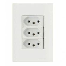 Conjunto 4x2 Com 3 Tomadas 2p+t 10 A 250 V Tramontina Giz Branco