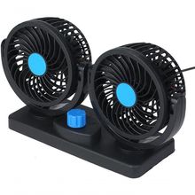 Mini Ventilador 12v Automotivo Portátil Cabeça Dupla Giratór
