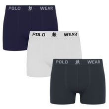Kit 3 Cuecas Boxer Polo Wear Masculina