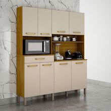 Armário De Cozinha âmbar 8 Portas 1 Gaveta Mobilihouse Cinamomo/off White