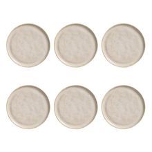 Conjunto de Pratos de Sobremesa Porto Brasil Linhas Latte com 6 peças - Bege