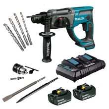 Martelete Makita DHR202Z 18V + 2Bat 3a + Carreg duplo 127V