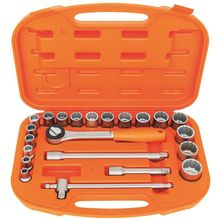 Maleta Com Soquetes Estriados E Acessórios 1/2 Polegadas 22 Peças Tramontina Pro