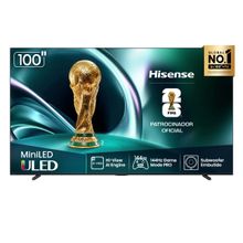 Smart TV 4K Hisense Mini LED 100” Polegadas, Processador com AI, Modo Jogo, 144Hz e Wi-Fi - 100U7Q