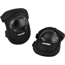 Joelheira De Proteção Com Velcro Preta Vonder