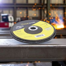 Disco Flap 180 mm G120 Fibra Cônico Azul Aço e Inox Tradestar