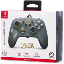 Controle Com Fio Nintendo Switch Powera Hylian Shield Cor Preto