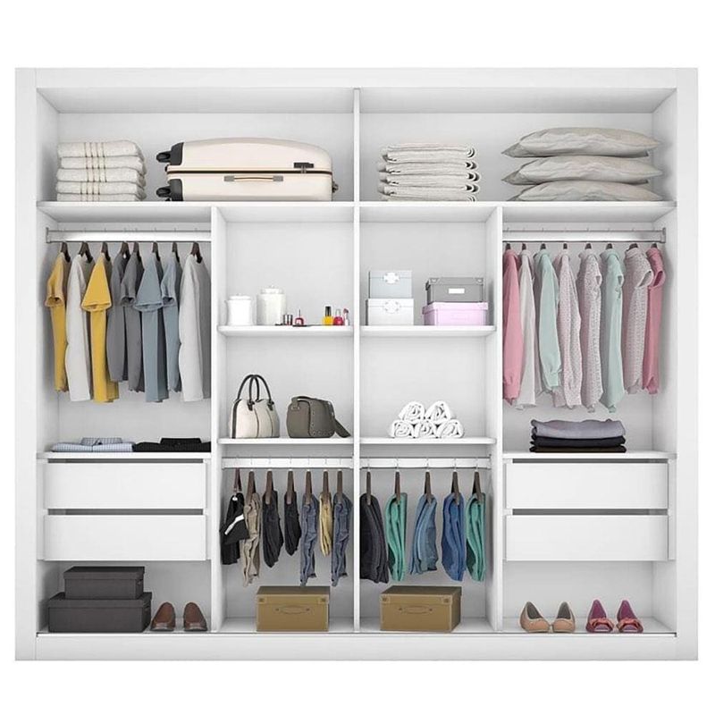 Guarda-Roupa Casal Móveis Europa Londres Flex com Espelho, 2