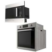 Kit Cozinha Black Inox - Micro-ondas 23L e Forno de Embutir 75L