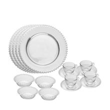 Aparelho de Chá 16 Peças Wolff Pearl em Cristal Ecológico – Transparente