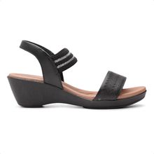 Sandália Usaflex Anabela Elástico Tiras Feminina