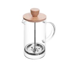 Cafeteira Prensa Francesa Wolff 400ml Vidro Borossilicato e Tampa de Bambu