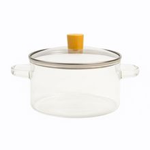 Panela Caçarola de Vidro Borossilicato c/ Tampa 1,8L Quanhe