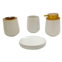 Conjunto Organizador Banheiro Com 4 Peças Branco - Quanhe