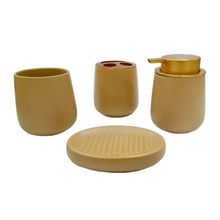 Conjunto Organizador Banheiro Com 4 Peças Marron - Quanhe