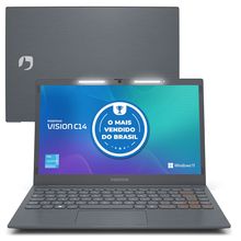 Notebook Positivo Vision Intel Celeron Dual Core 4GB 128GB eMMC Tela HD 14” Windows 11 + Microsoft 365 Personal Válido por 1 Ano - C14 Lumina BAR