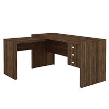 Mesa para Home Office 3 Gavetas Nogal Tecno Mobili