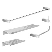 Kit Acessórios Para Banheiro Escovado 5 Peças Grego Metal 2101tr