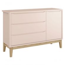 Cômoda Sapateira Classic New Rosa Fosco Com Natural - Moveisaqui