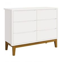 Cômoda 6 Gavetas Classic New Branco Fosco Com Madeira - Moveisaqui