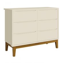 Cômoda 6 Gavetas Classic New Areia Fosco Com Madeira - Reller