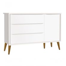 Cômoda Sapateira Théo New Branco Fosco Com Natural - Reller