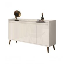 Buffet Aparador Retrô Clássico 4 Portas Off White - Moveisaqui