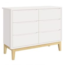 Cômoda 6 Gavetas Classic New Branco Fosco Com Natural - Reller