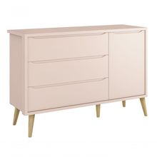 Cômoda Sapateira Théo New Rosa Fosco Com Natural - Moveisaqui